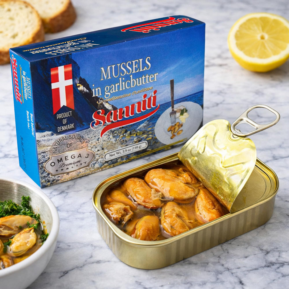 Sanniti garlic butter sauce detail showing glossy, flavorful coating
