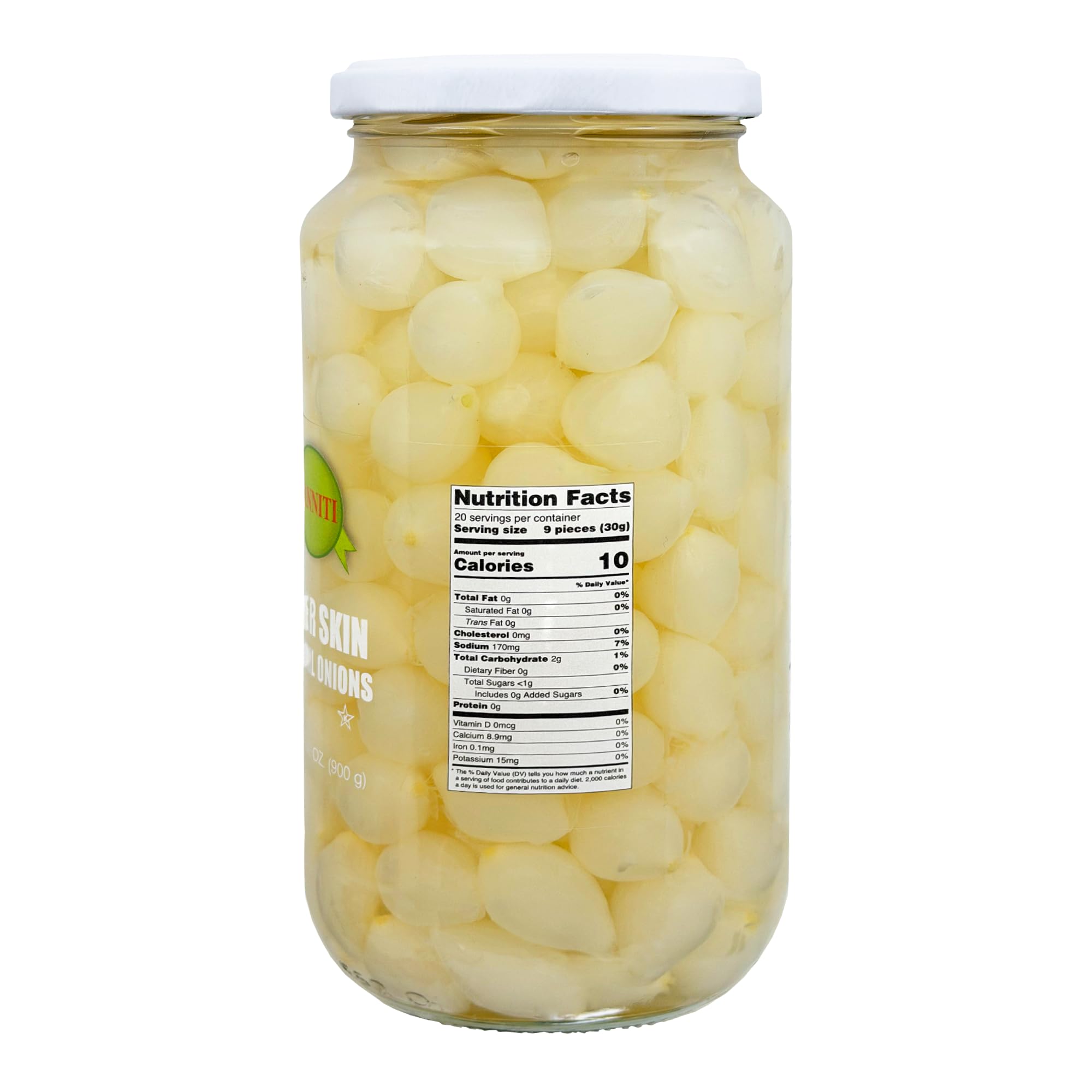 Sanniti onion garnish in martini glass showing elegant cocktail presentation
