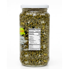 Sanniti jar open with visible caper buds and firm texture benefit