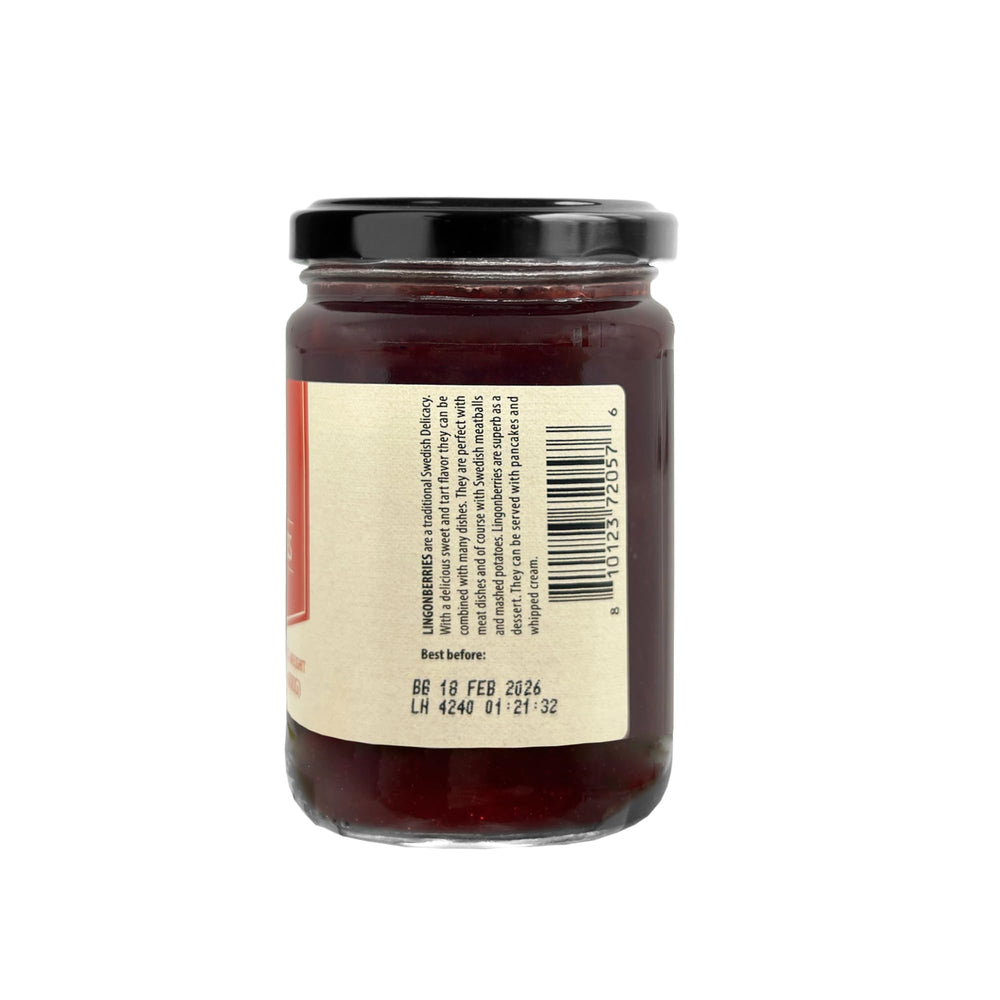 Sanniti spoonful of lingonberries close-up showing berries and balanced sweetness