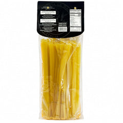 Sanniti wide ribbon pappardelle uncooked on wood surface, easy handling