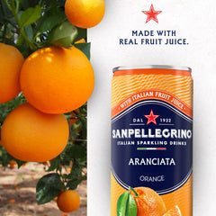 Sanpellegrino pouring into a glass with ice showing refreshment and serving idea