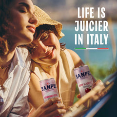San Pellegrino with fresh cherries showing real fruit juice content benefit