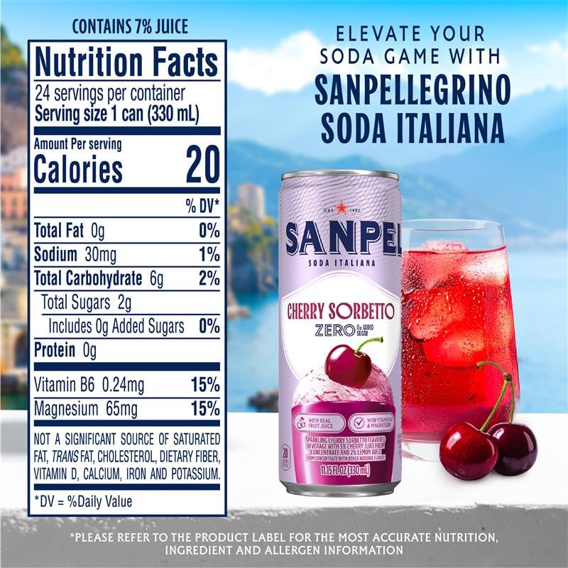 San Pellegrino can in hand showing scale and portable convenience