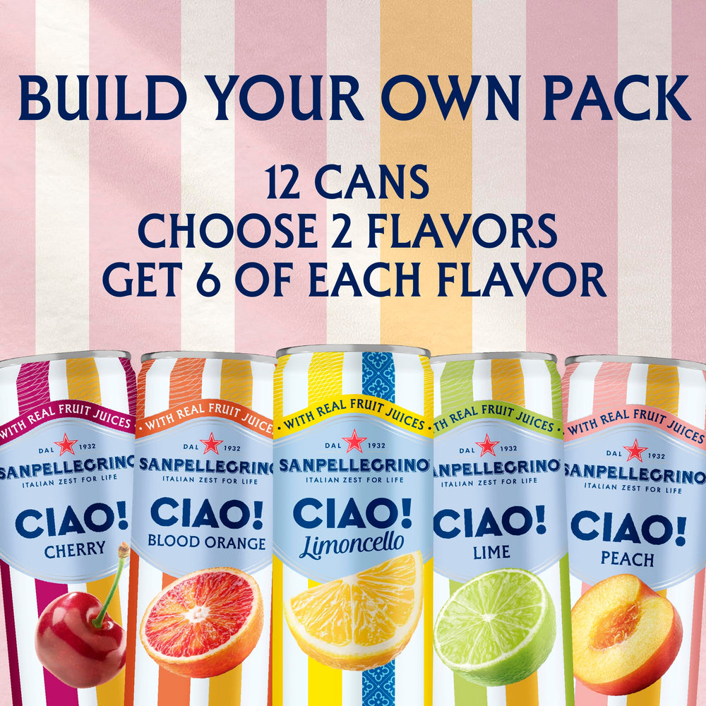 Sanpellegrino CIAO can top close-up highlighting pull tab and crisp carbonation freshness