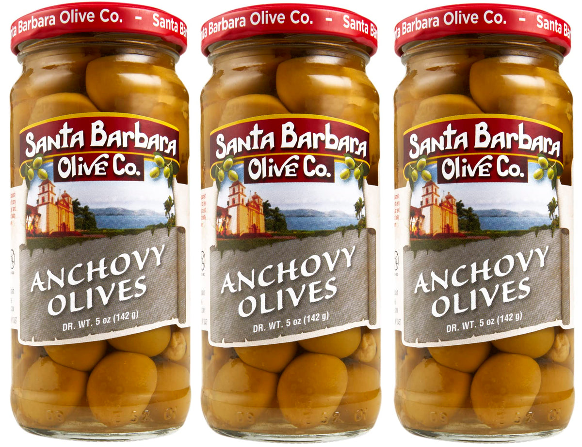 SANTA BARBARA OLIVE CO front packaging showing three jars and brand