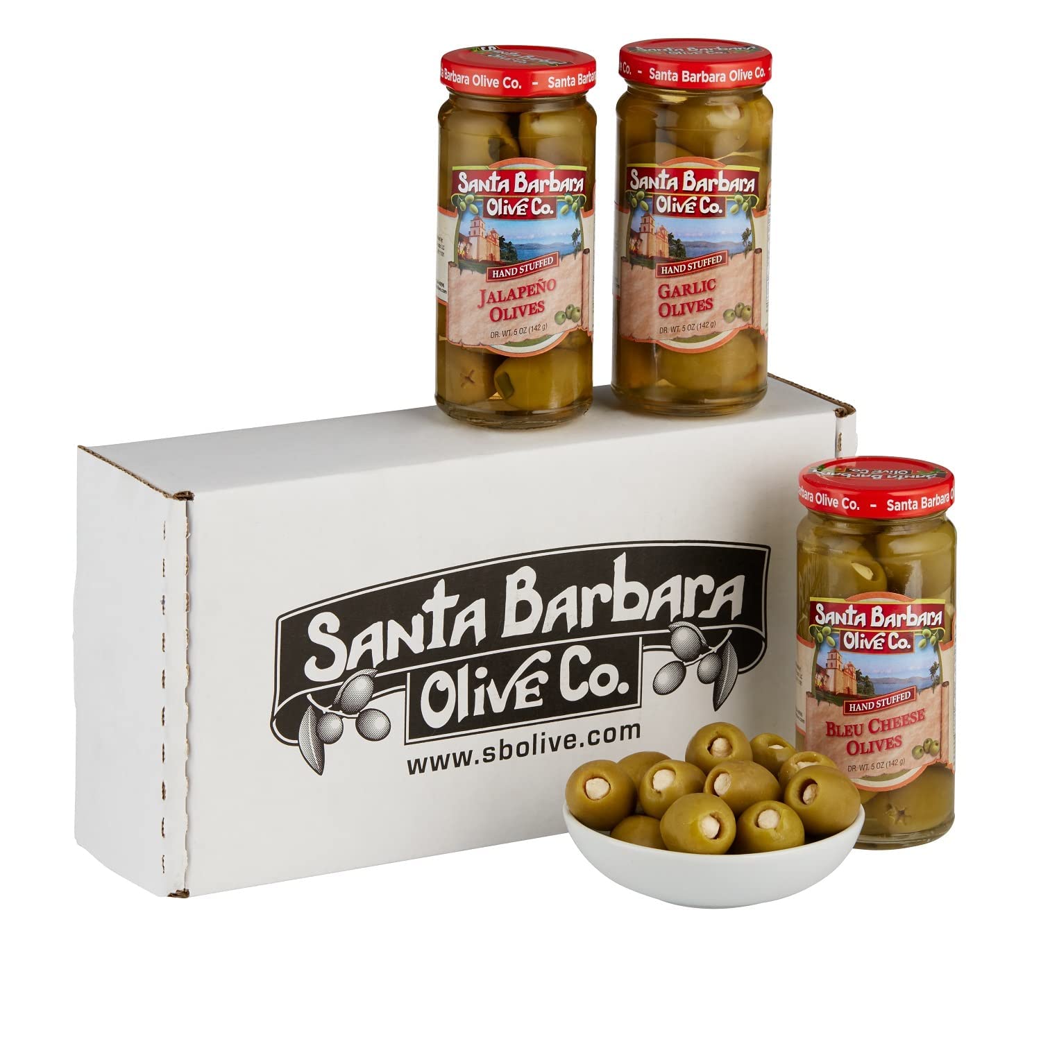 SANTA BARBARA OLIVE CO jalapeño stuffed olive cross-section highlighting spicy kick