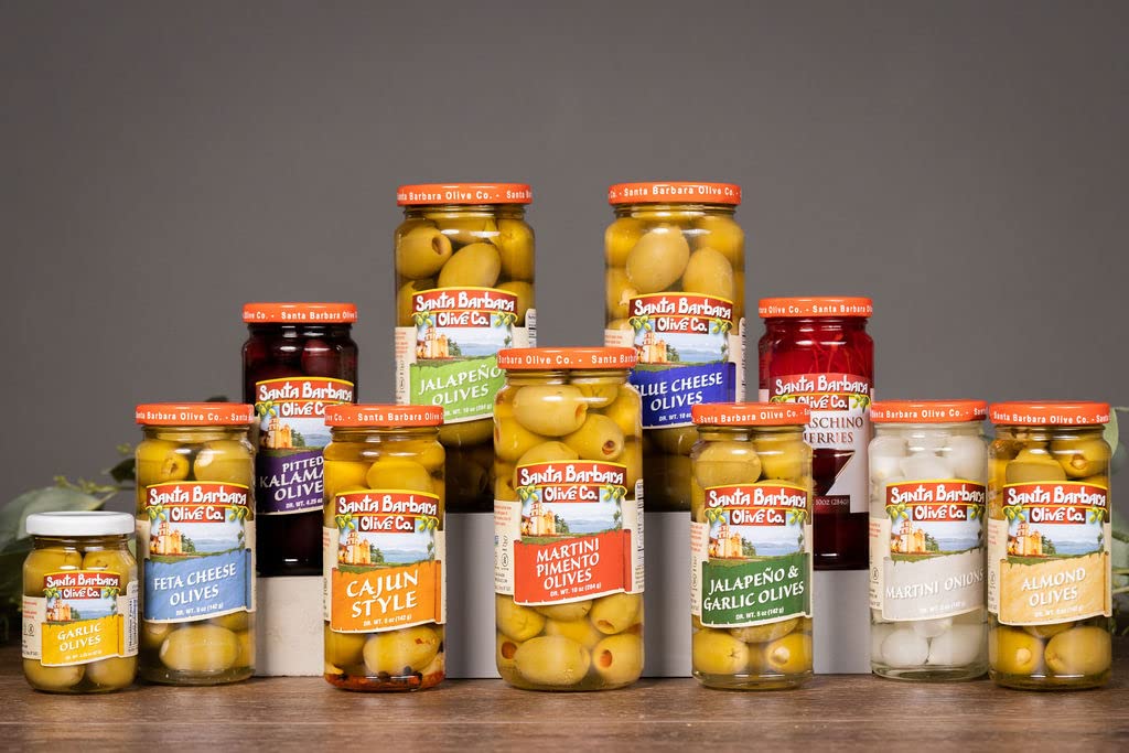 SANTA BARBARA OLIVE CO three 5 oz jars lined up demonstrating compact variety pack