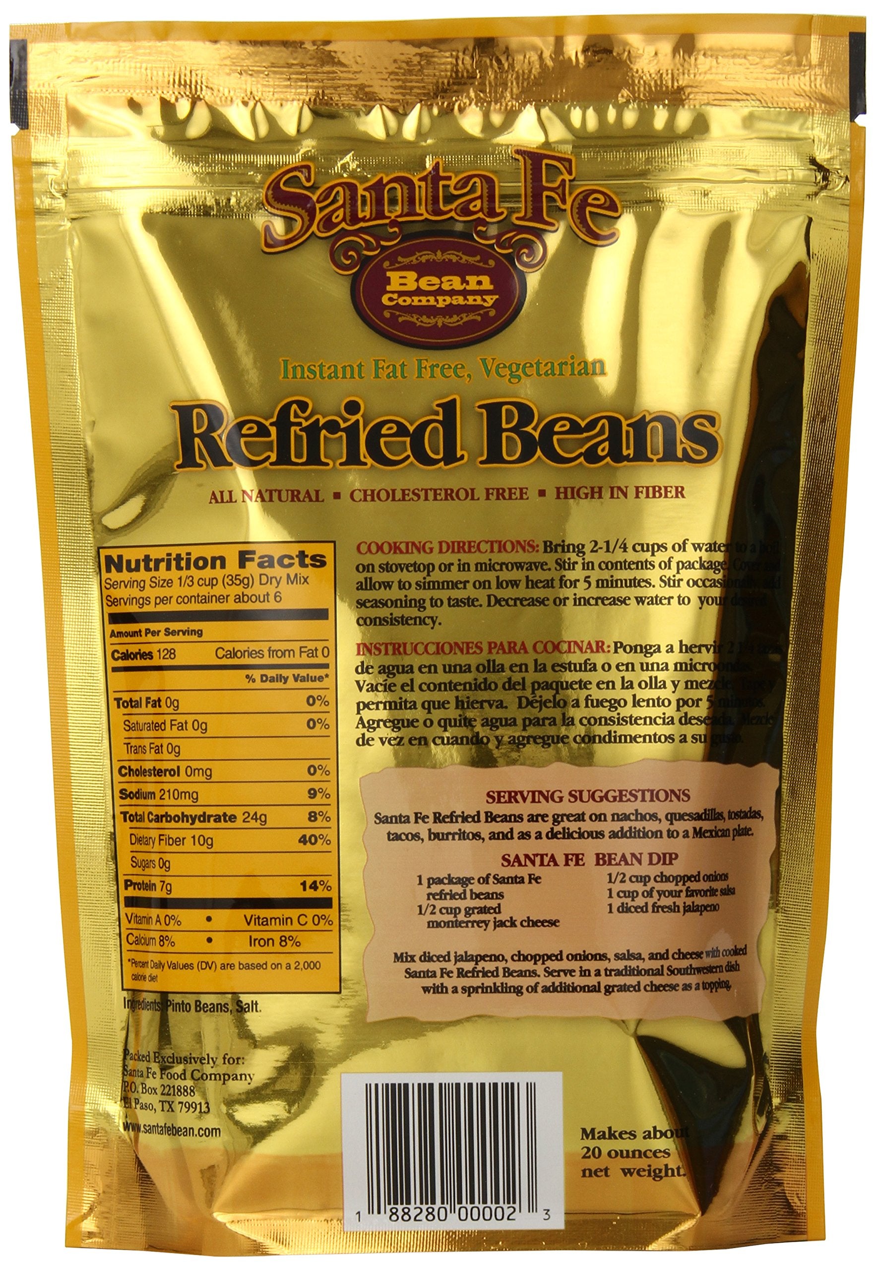 Santa Fe Bean prepared refried beans in bowl ready to serve for quick nutritious meals
