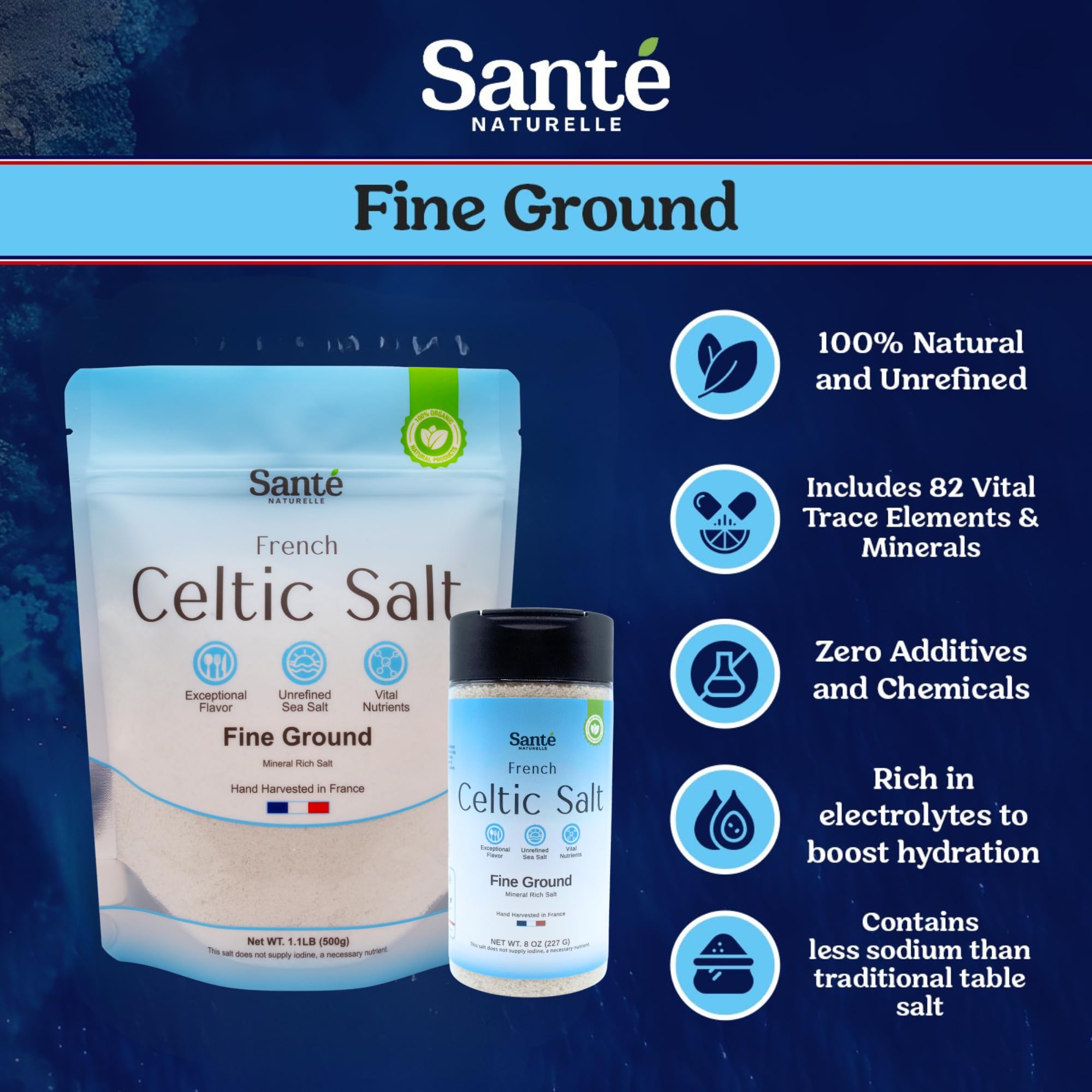 Sante Naturelle refill bag front with product weight and natural packaging