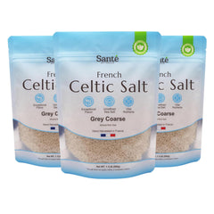 Sante Naturelle front packaging showing three 18oz bags and natural provenance benefit