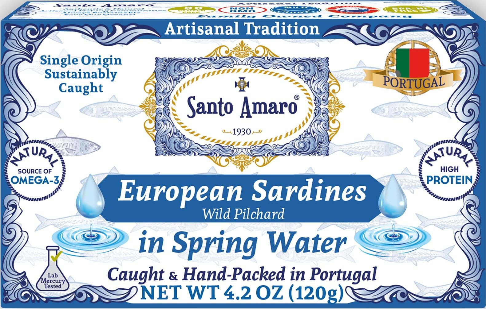 Santo Amaro front can showing label and easy-open lid for convenience