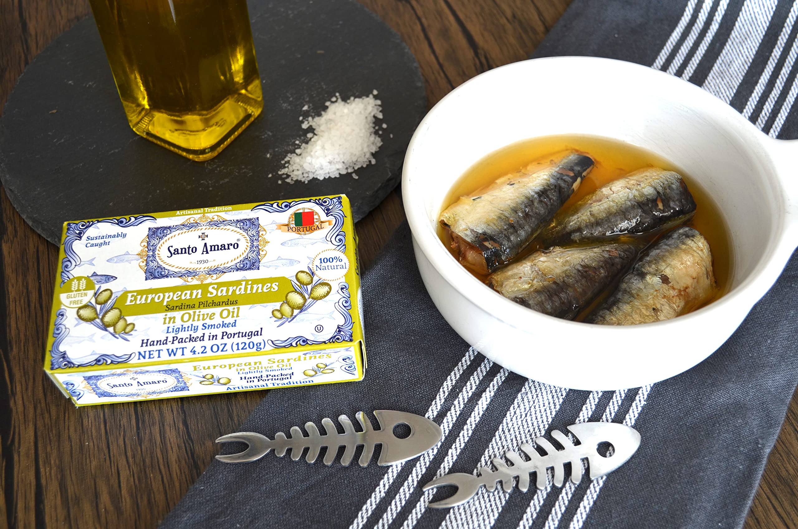 Santo Amaro sardines on toast plated as quick nutritious snack