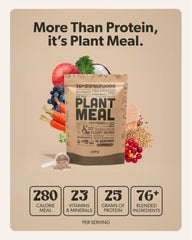 sapling chocolate shake poured into glass demonstrating creamy, satisfying plant protein