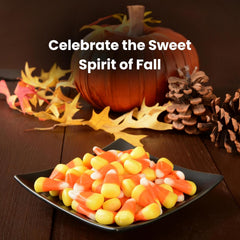 Sarah's Candy Factory handful of candy corn ready to serve, easy portioning