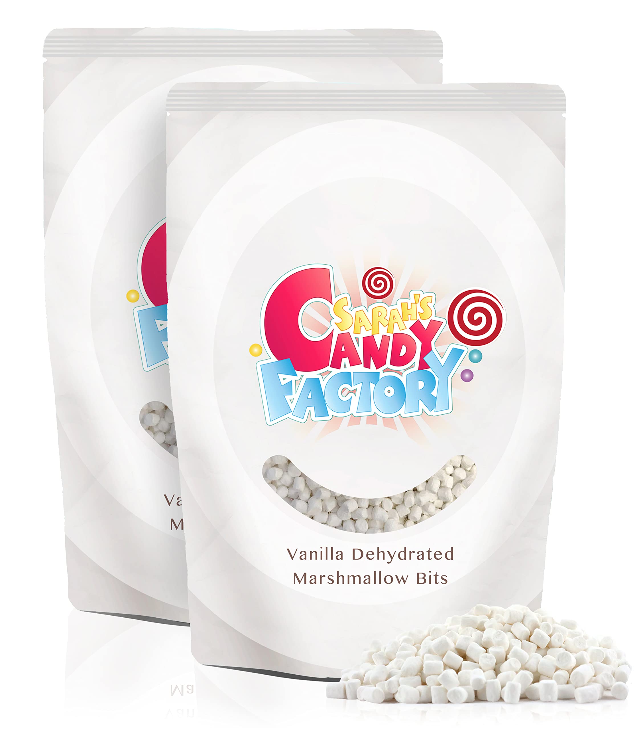 Sarah's Candy Factory front packaging showing resealable 2 lb bag and label benefit freshness