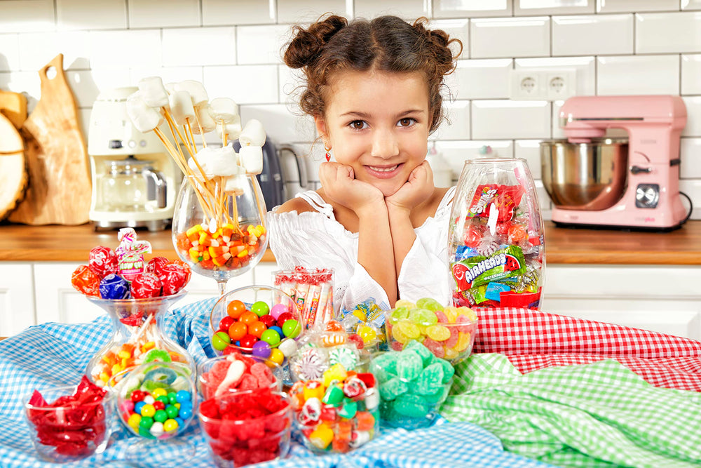 Sarah's Candy Factory label and ingredients panel showing repacked-in-USA transparency benefit