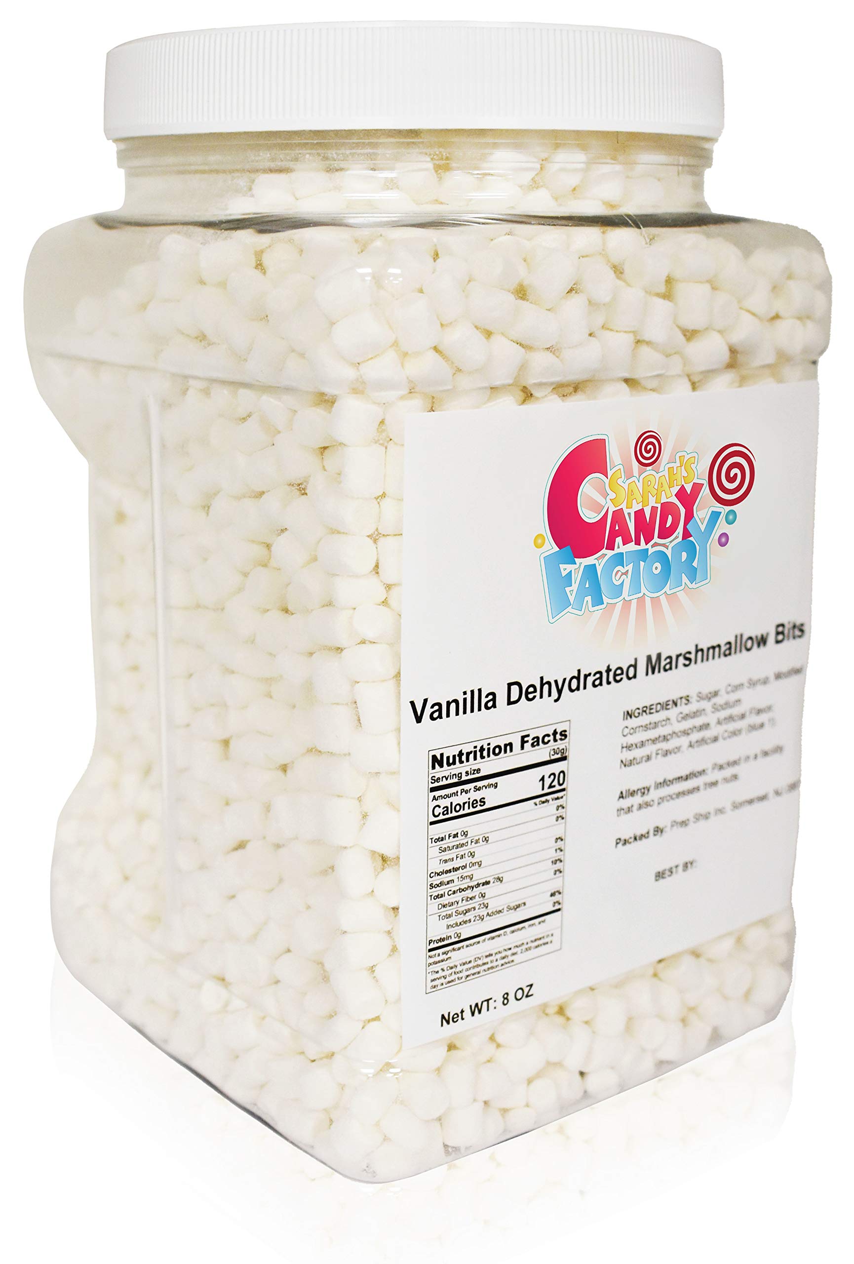 Sarah's Candy Factory close-up texture of mini dehydrated marshmallows showing fine crunchy pieces