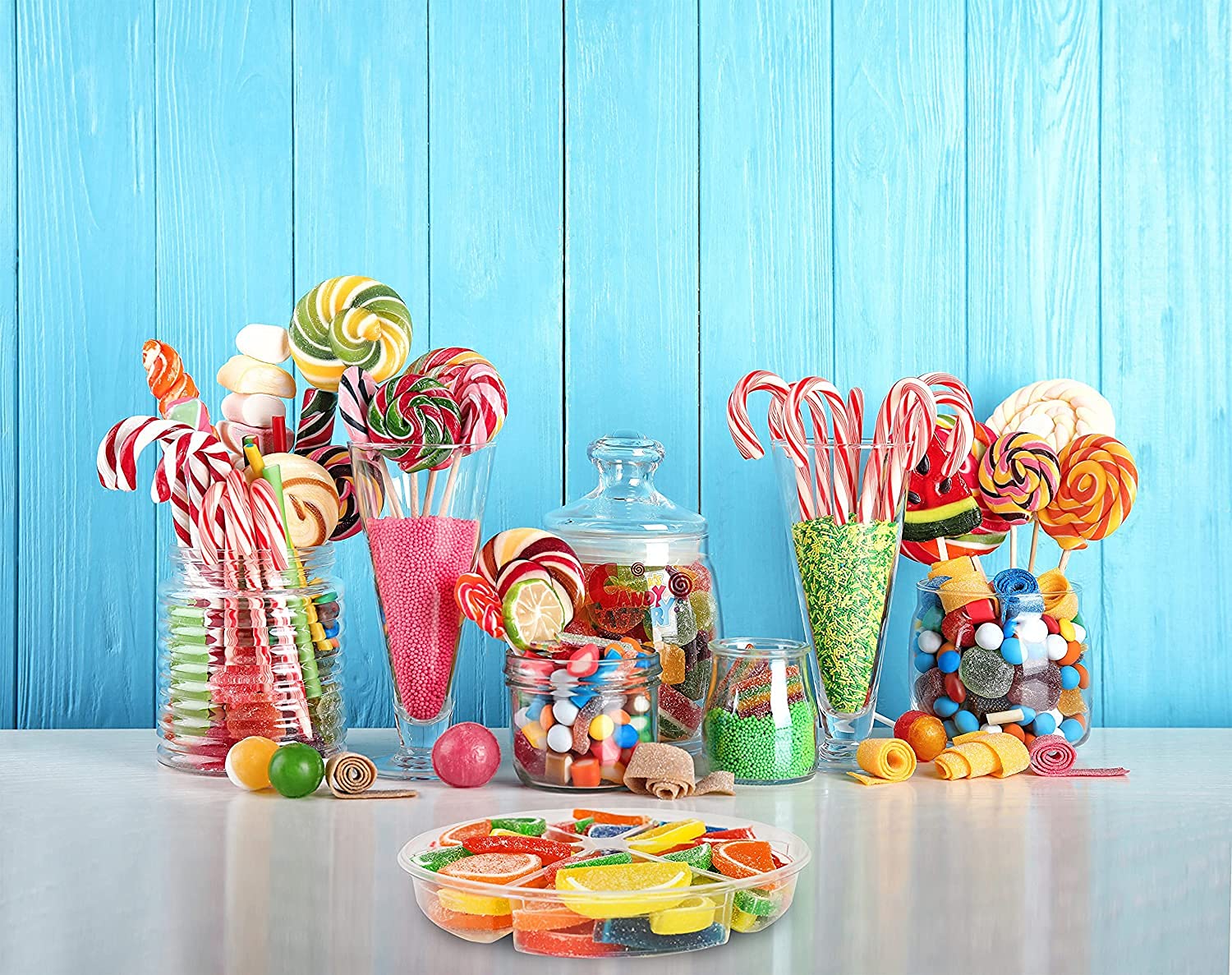 Sarah's Candy Factory colorful assortment display showing variety and shareability