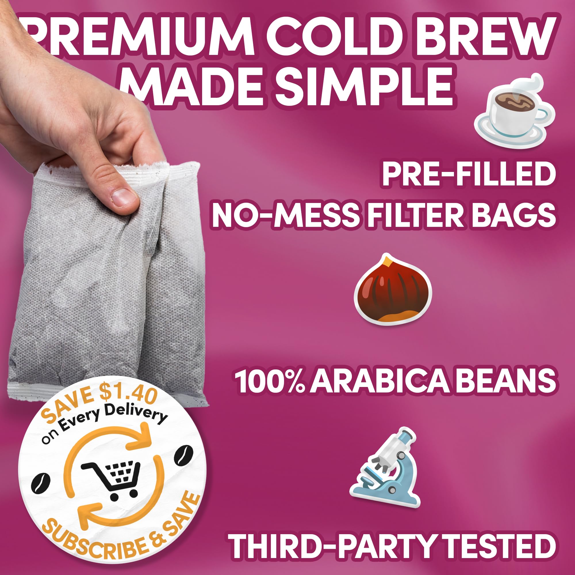 Sarasota Coffee close-up of a filter pack revealing coarse grounds and easy brewing