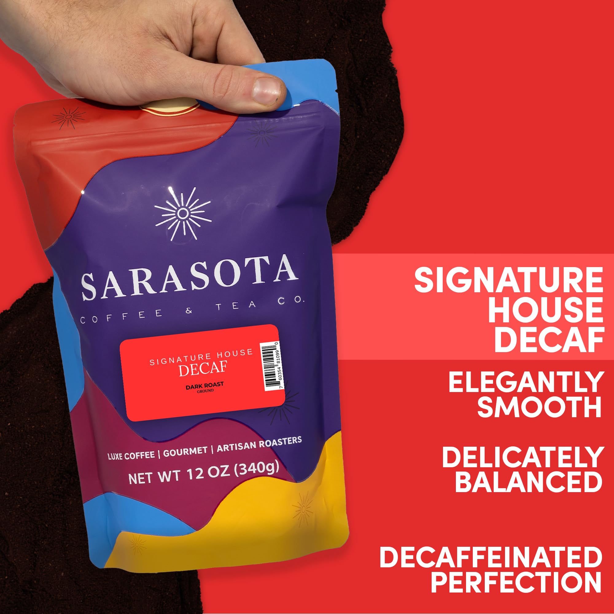 SARASOTA COFFEE & TEA CO. close-up of ground texture delivering consistent extraction