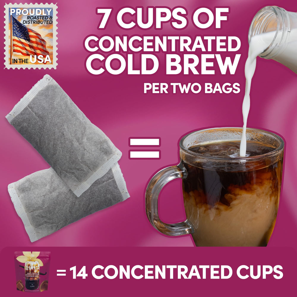 Sarasota Coffee filter pack steeping in a pitcher for effortless cold brew