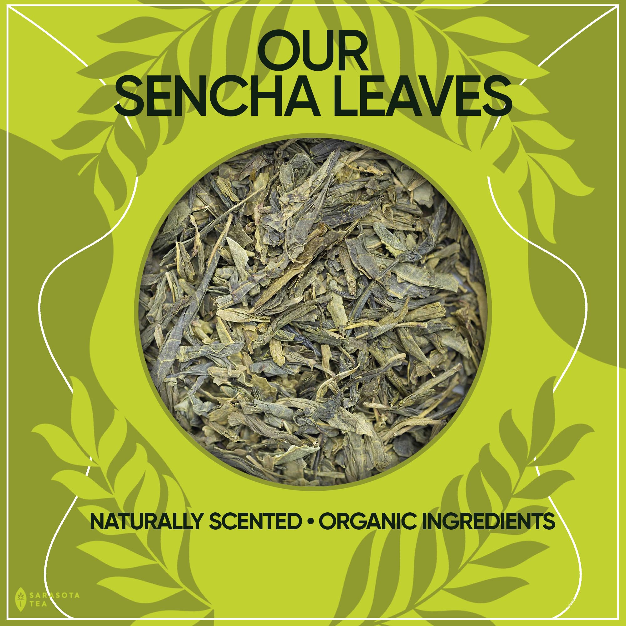 SARASOTA COFFEE & TEA CO. label close-up showing USDA Organic and Non-GMO assurance