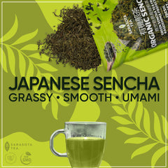 SARASOTA COFFEE & TEA CO. loose leaf close-up showing leaf quality and aroma