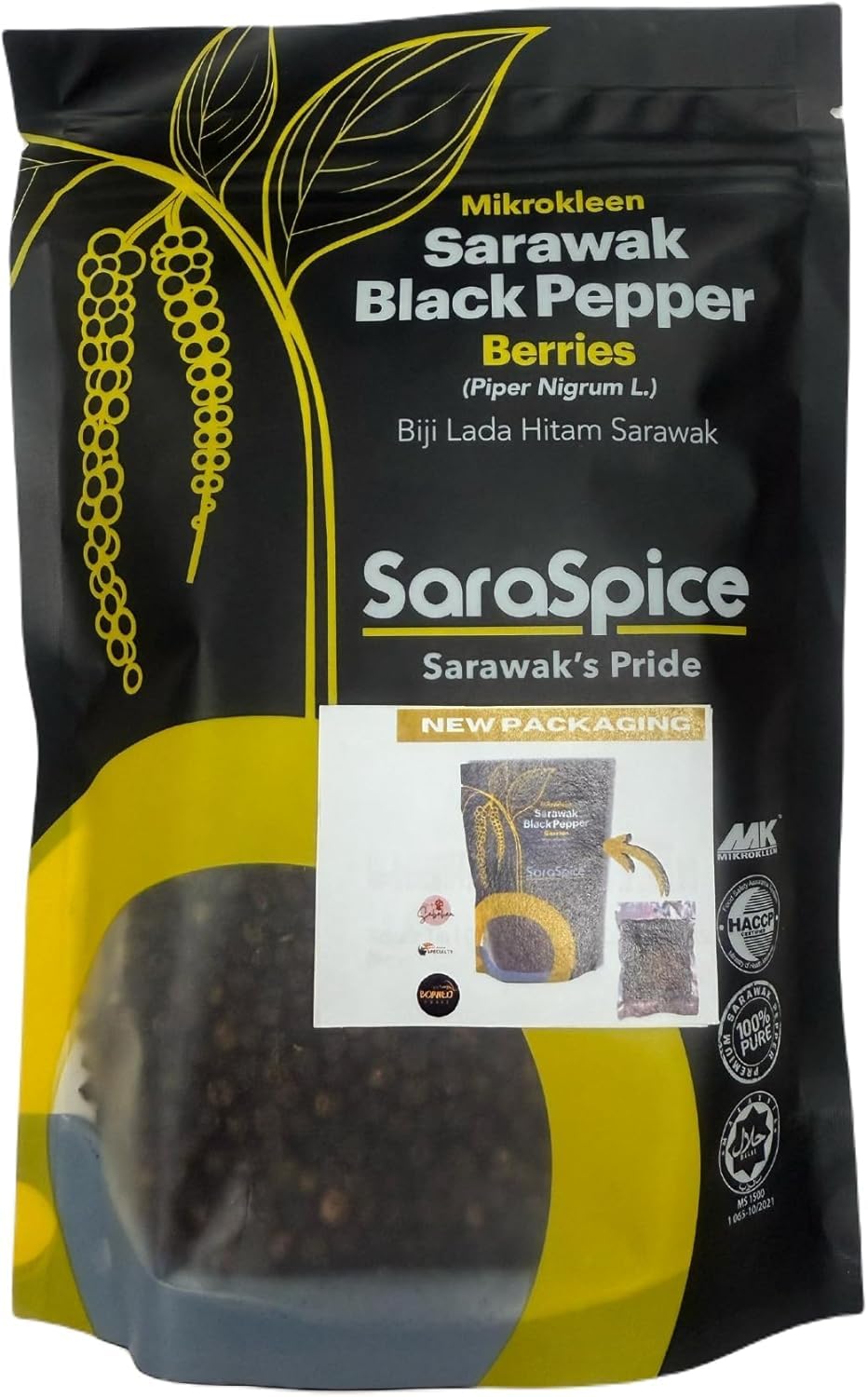 SaraSpice front packaging showing 200g pouch and freshness benefit