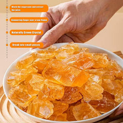 SATBIR sugar on wooden spoon demonstrating thumb-sized chunks for precise portion control