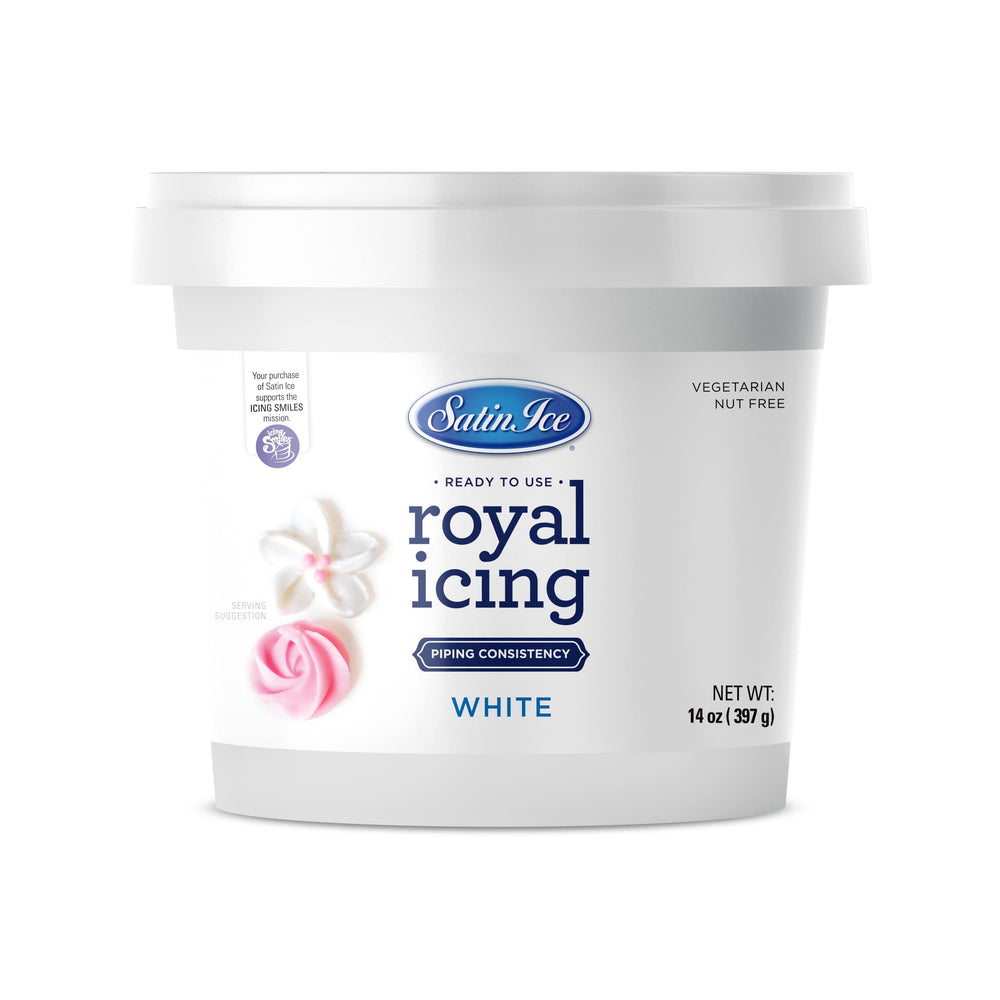 Satin Ice 14oz pail front label showing product and storage benefit