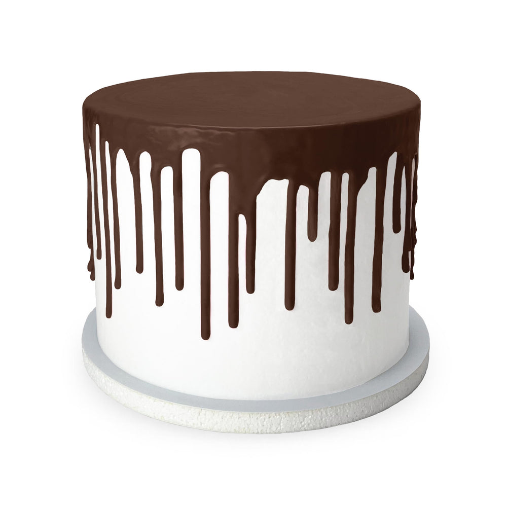 Satin Ice being poured for a smooth chocolate drip with easy application benefit