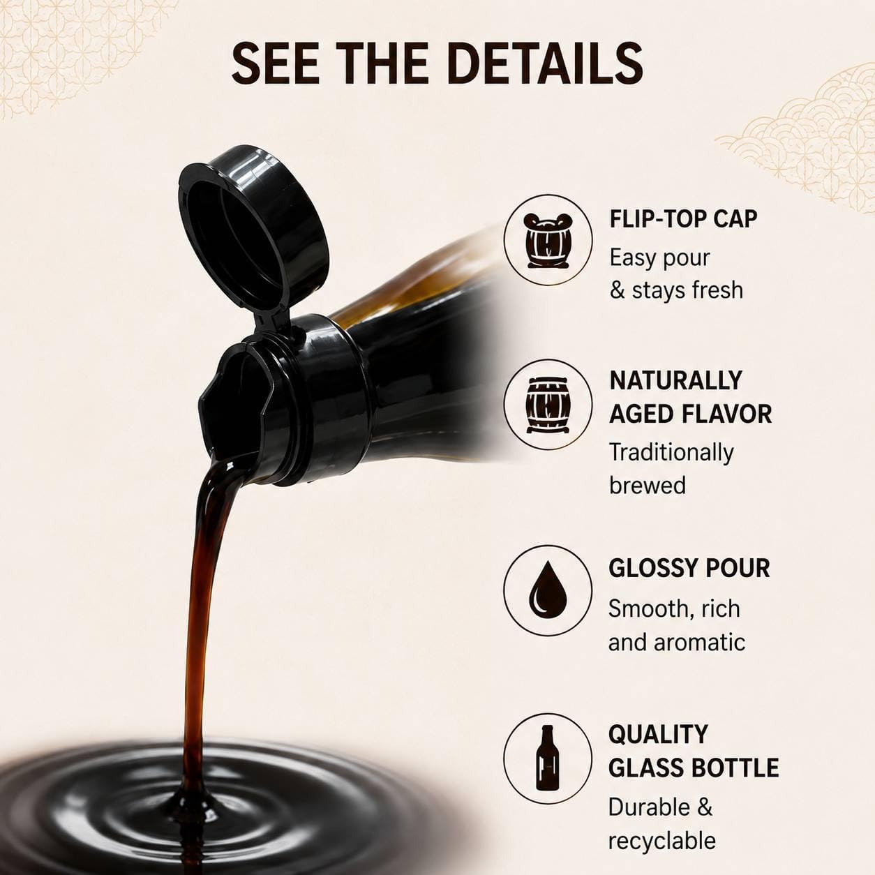 Sauce Grandmaster dark sauce close-up highlighting glossy finish benefit
