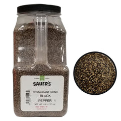 Sauer's 5 lb canister front label showing bulk foodservice packaging and brand clarity