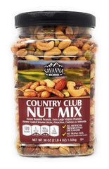 Savanna Orchards front packaging showing large 36oz tin and helpful serving size benefit