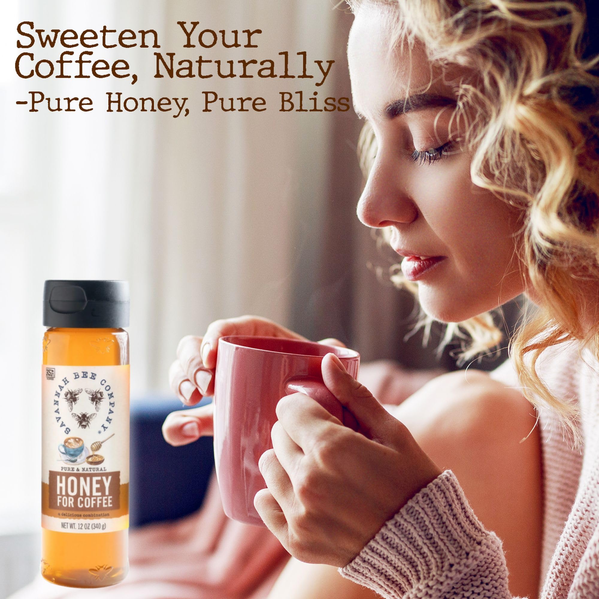 Savannah Bee Company spoon serving honey illustrating easy portion control and use