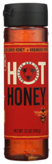 Savannah Bee Company jar front packaging showing 12 oz hot honey benefit versatile condiment