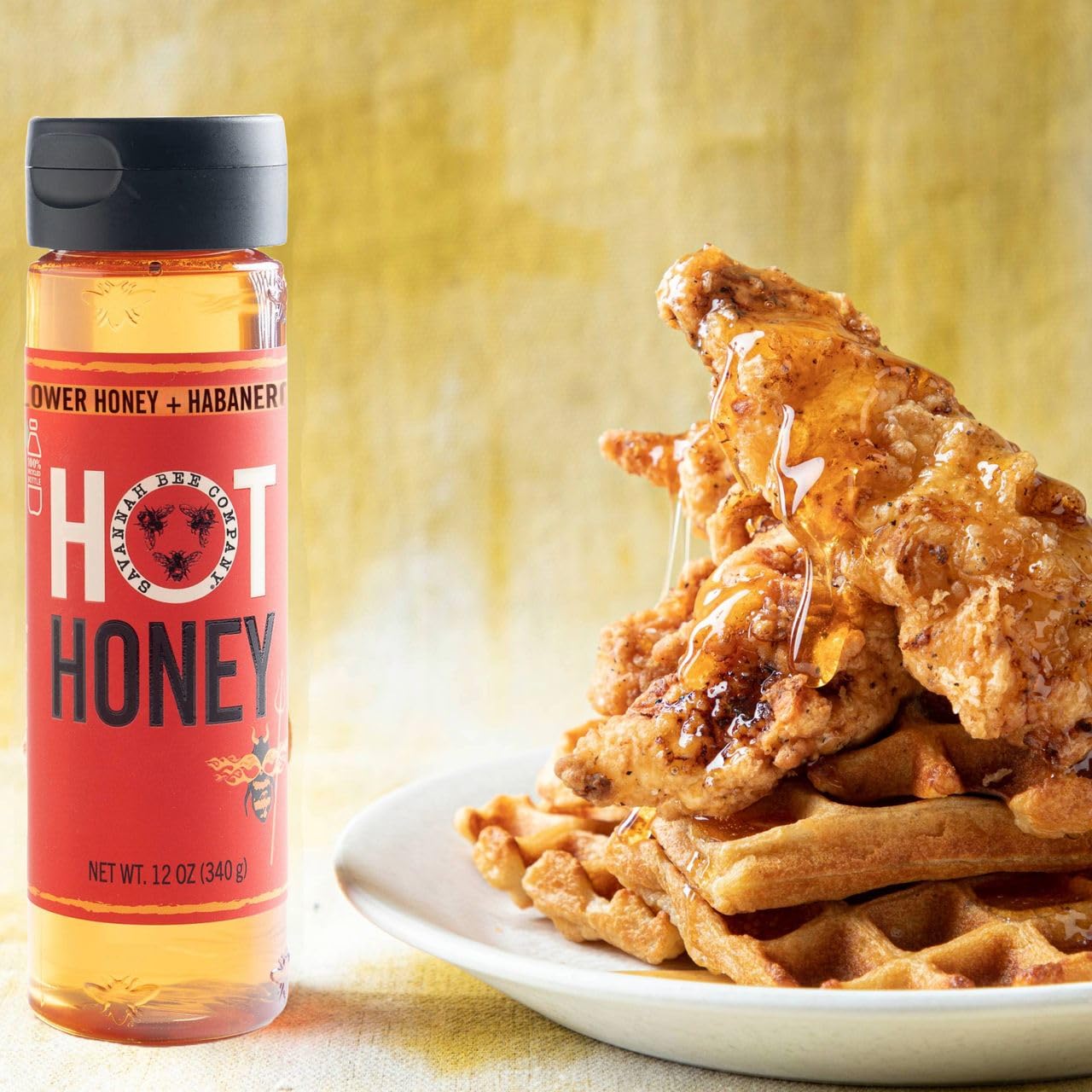 Savannah Bee Company hot honey styled as gift-ready jar highlighting gourmet presentation