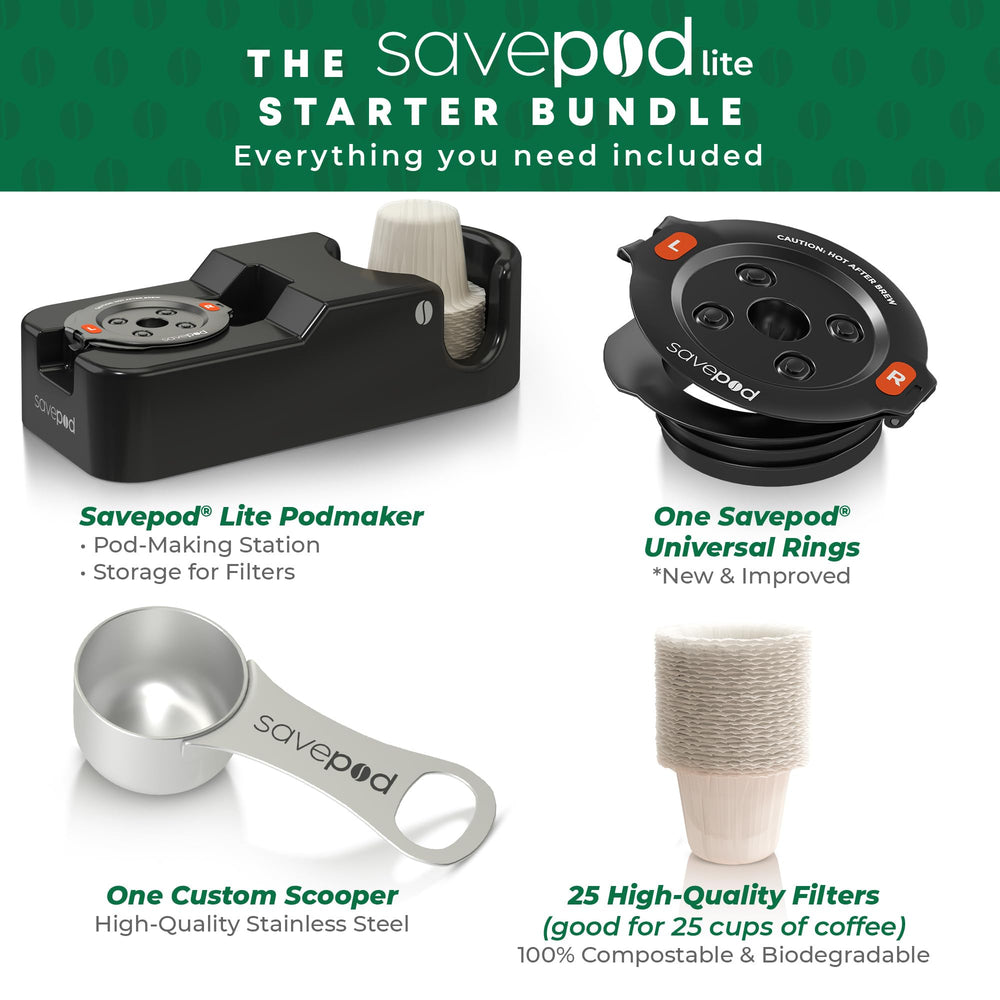 Savepod compostable filters close-up demonstrating eco-friendly, ready-to-use supply