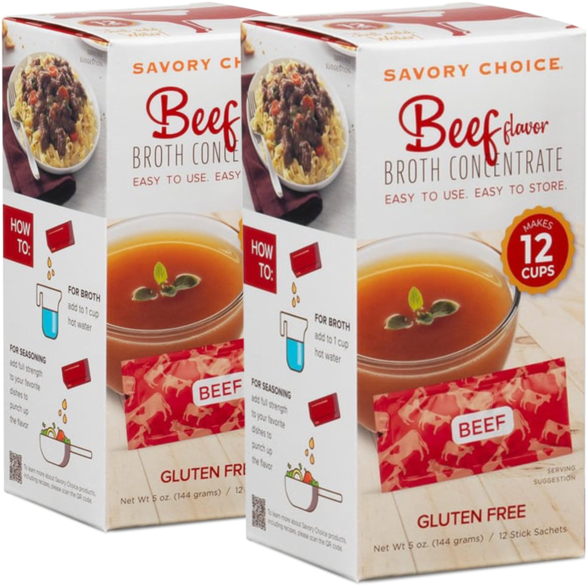 SAVORY CHOICE front packaging showing boxes and convenience benefit