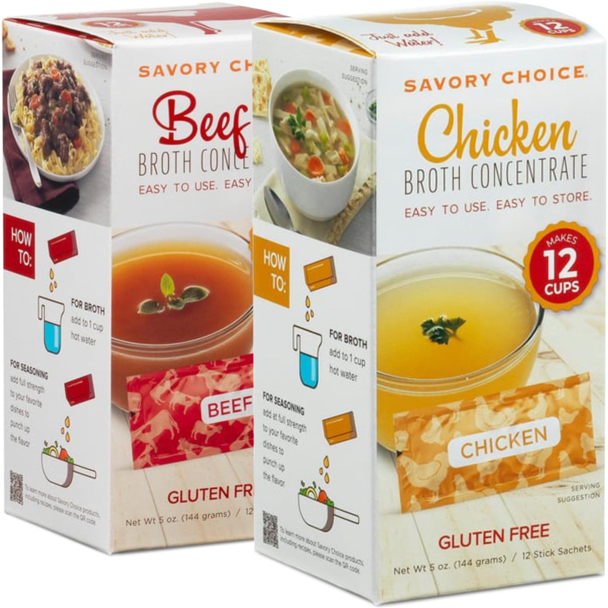 SAVORY CHOICE front packaging showing two boxes and packet count for quick pantry use