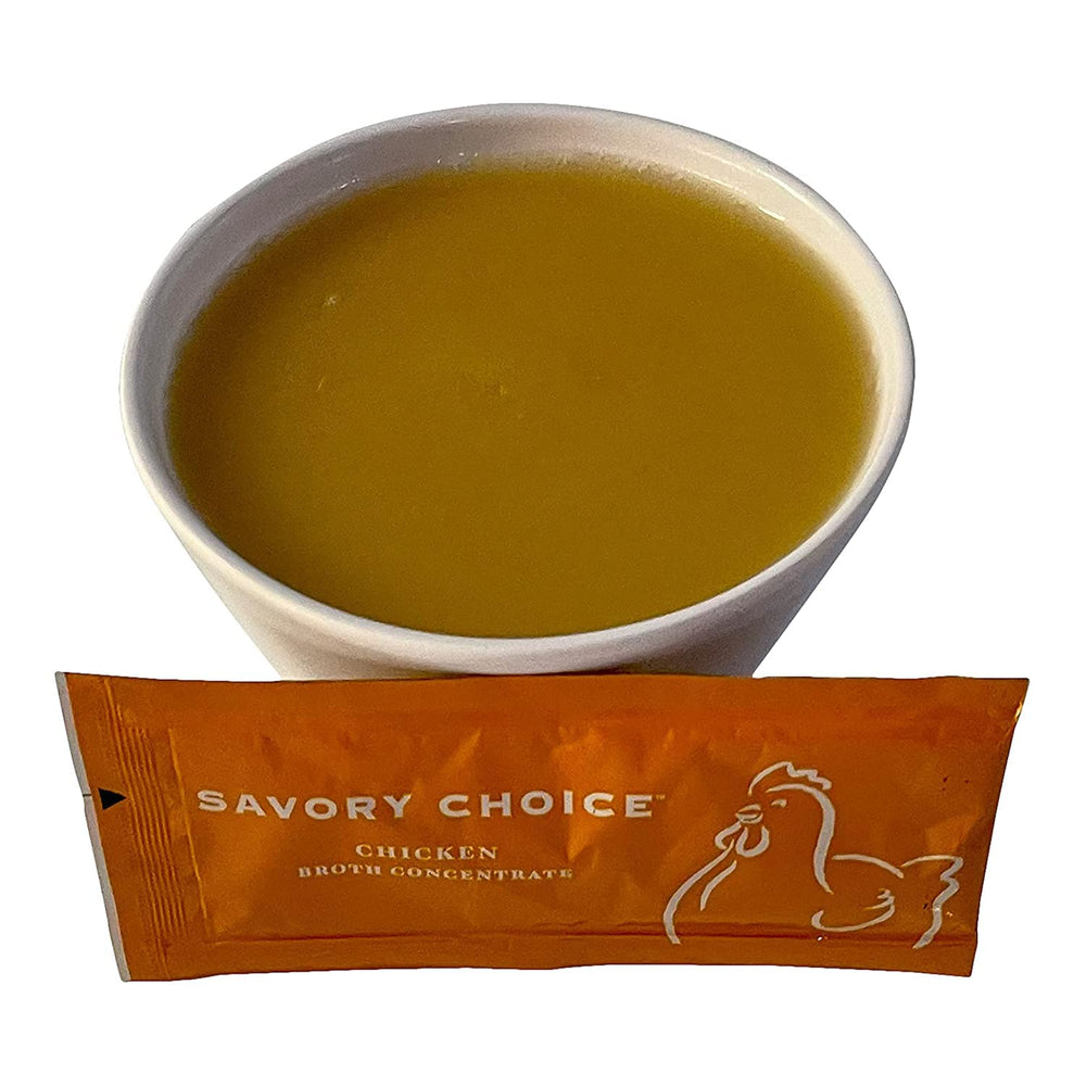 SAVORY CHOICE full pack next to carton illustrating compact pantry storage