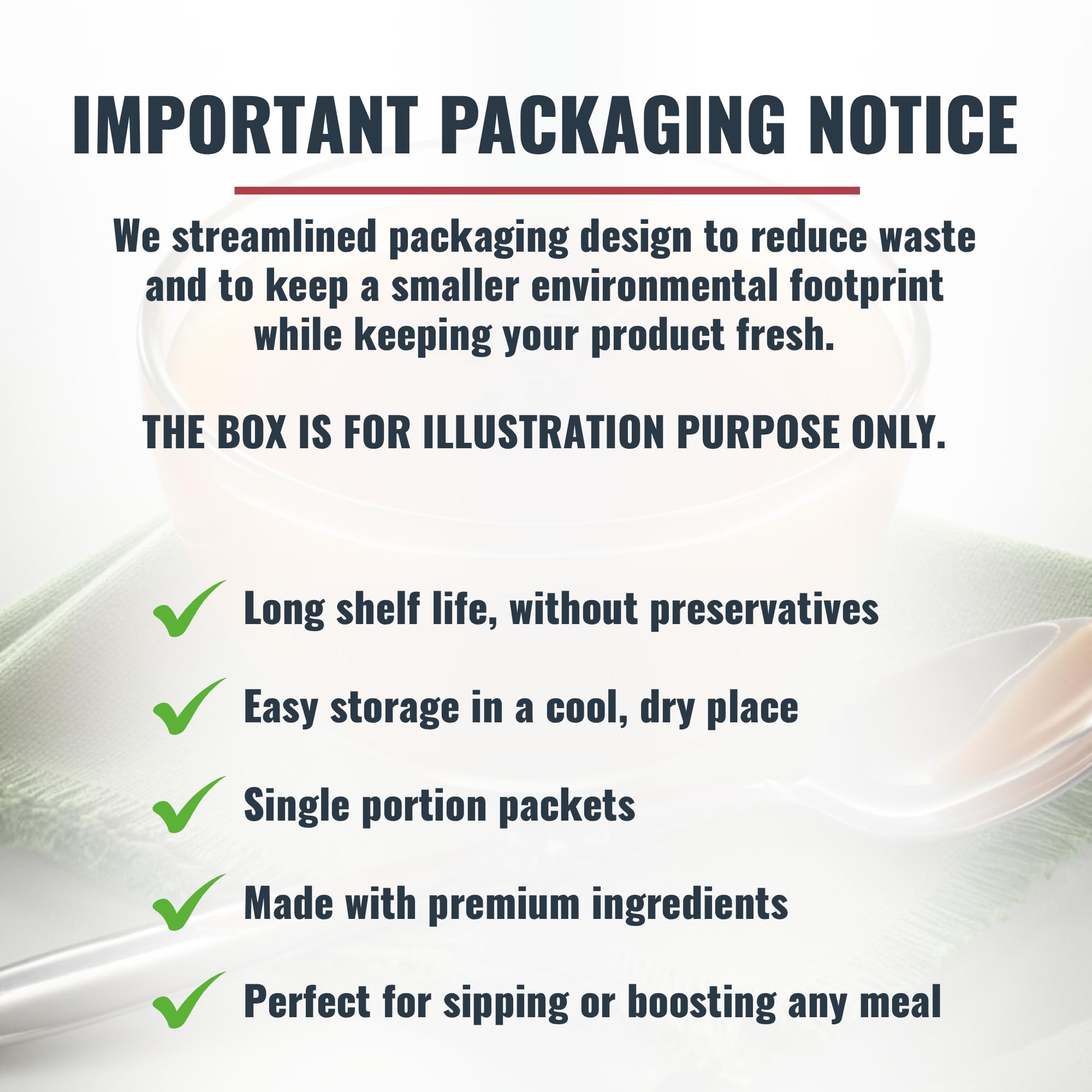 SAVORY CHOICE packet close-up displaying powder texture and convenience