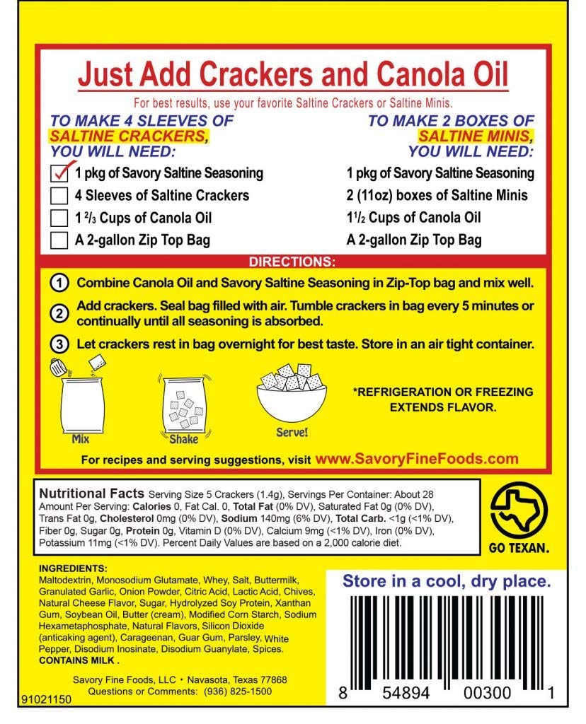 Savory Fine Foods single 1.4 oz packet top-down view highlighting portability