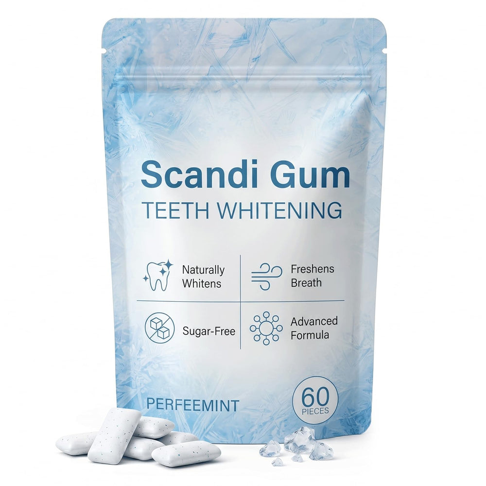 Scandi Gum front pouch showing branding and resealable benefit