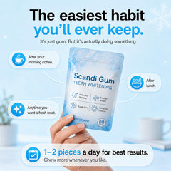 Scandi Gum single coated piece close-up showing smooth chew benefit