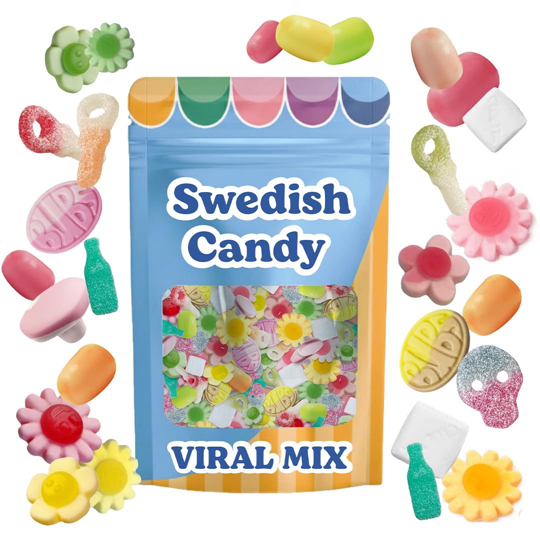 Scandylicious front packaging showing colorful BUBS mix and Swedish origin, great for gifting