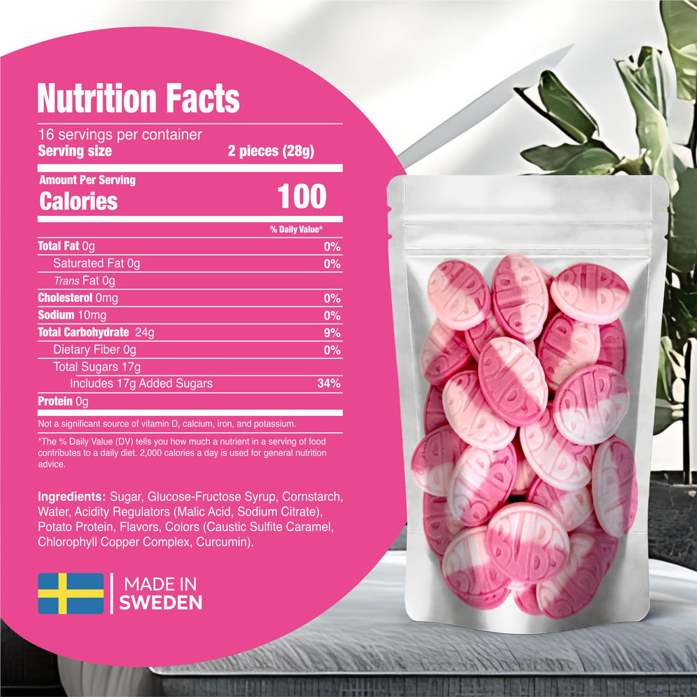 Scandylicious Bubs label and ingredients panel, shows vegan and gluten-free clarity