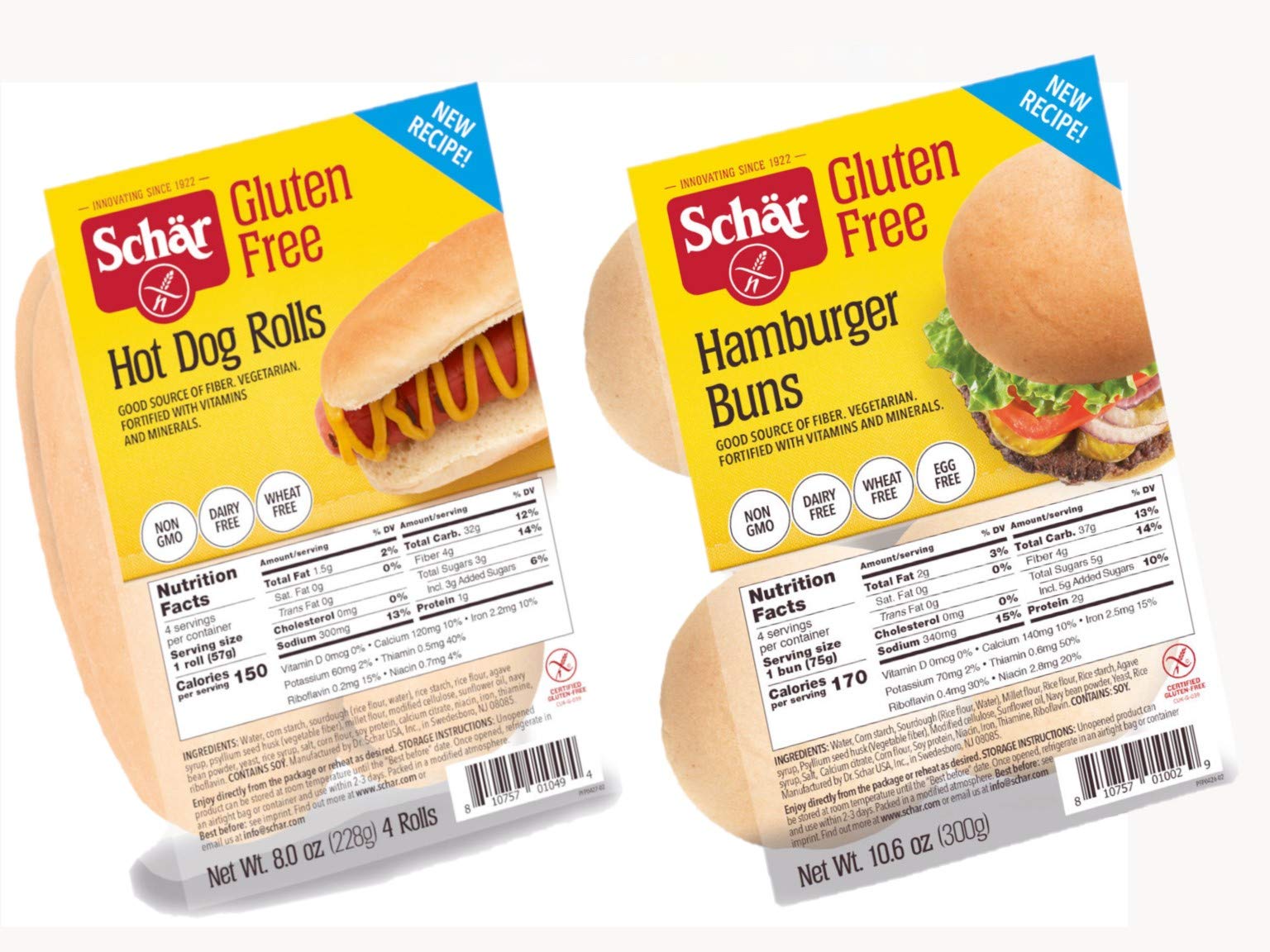 Schär bun served with burger in casual outdoor meal setting