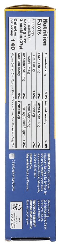 Schar Honeygrams beside a ruler to show pack size and portability